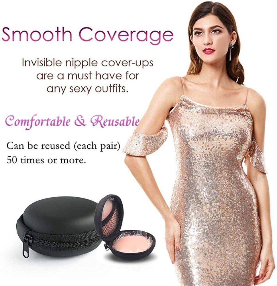 Reusable Silicone Nipple Covers With Zipper Pouch