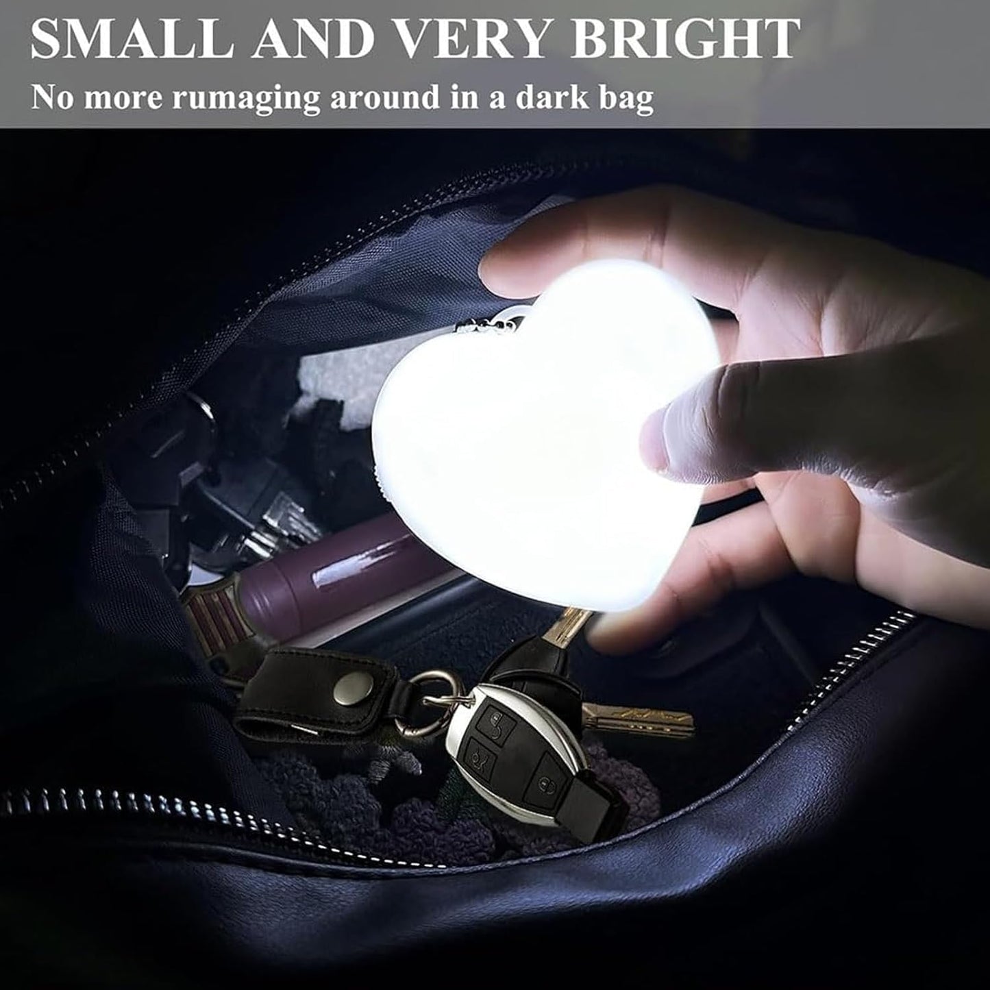 Rechargeable Heart Shape Purse Light