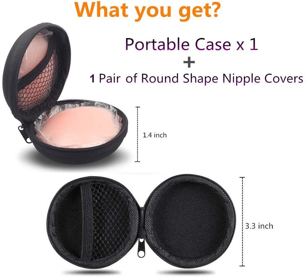 Reusable Silicone Nipple Covers With Zipper Pouch